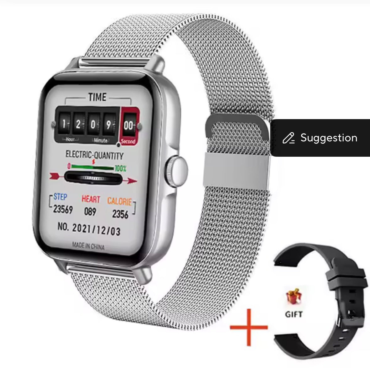 Montre Connectée Femme Homme, 1.96" Intelligente pour Android iOS