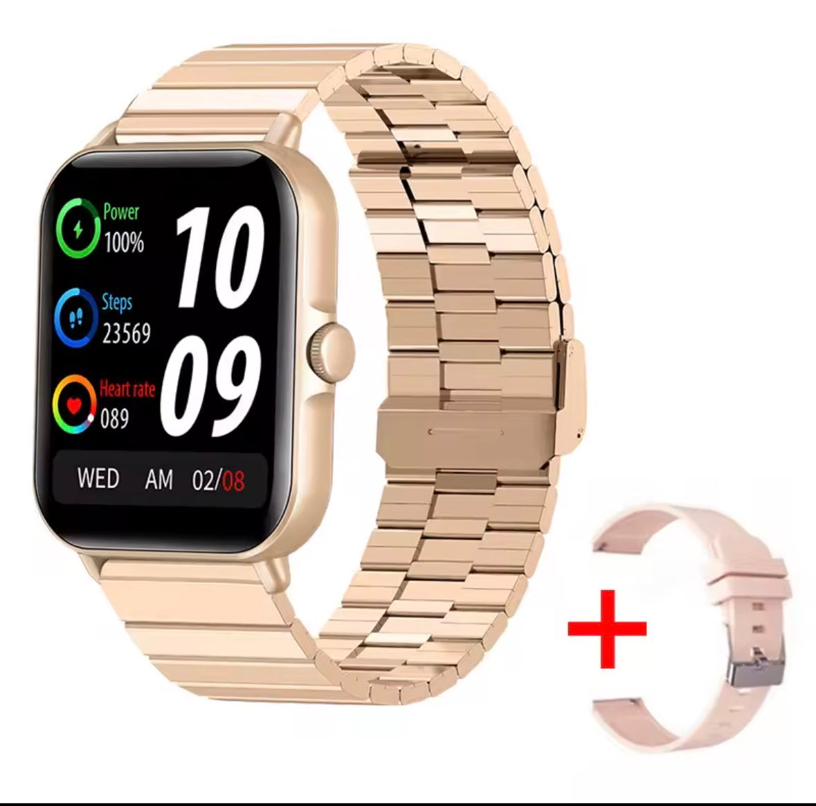 Montre Connectée Femme Homme, 1.96" Intelligente pour Android iOS