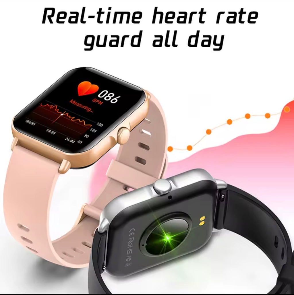 Montre Connectée Femme Homme, 1.96" Intelligente pour Android iOS