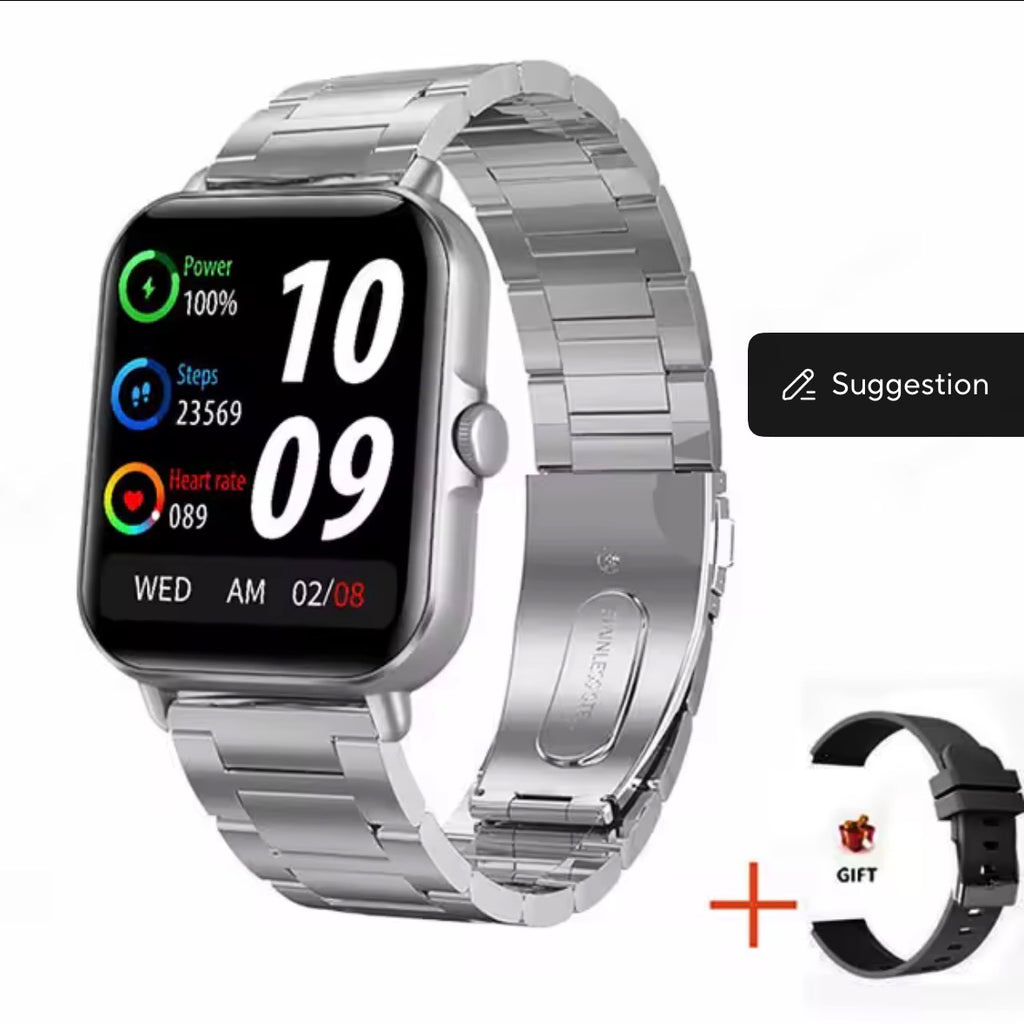 Montre Connectée Femme Homme, 1.96" Intelligente pour Android iOS